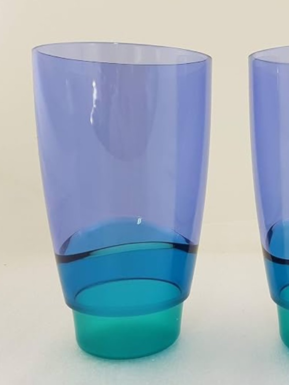 NWT Tupperware Blue and Green Translucent Tumblers set of four